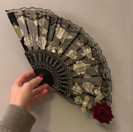 Black, Gold and Rose Fan