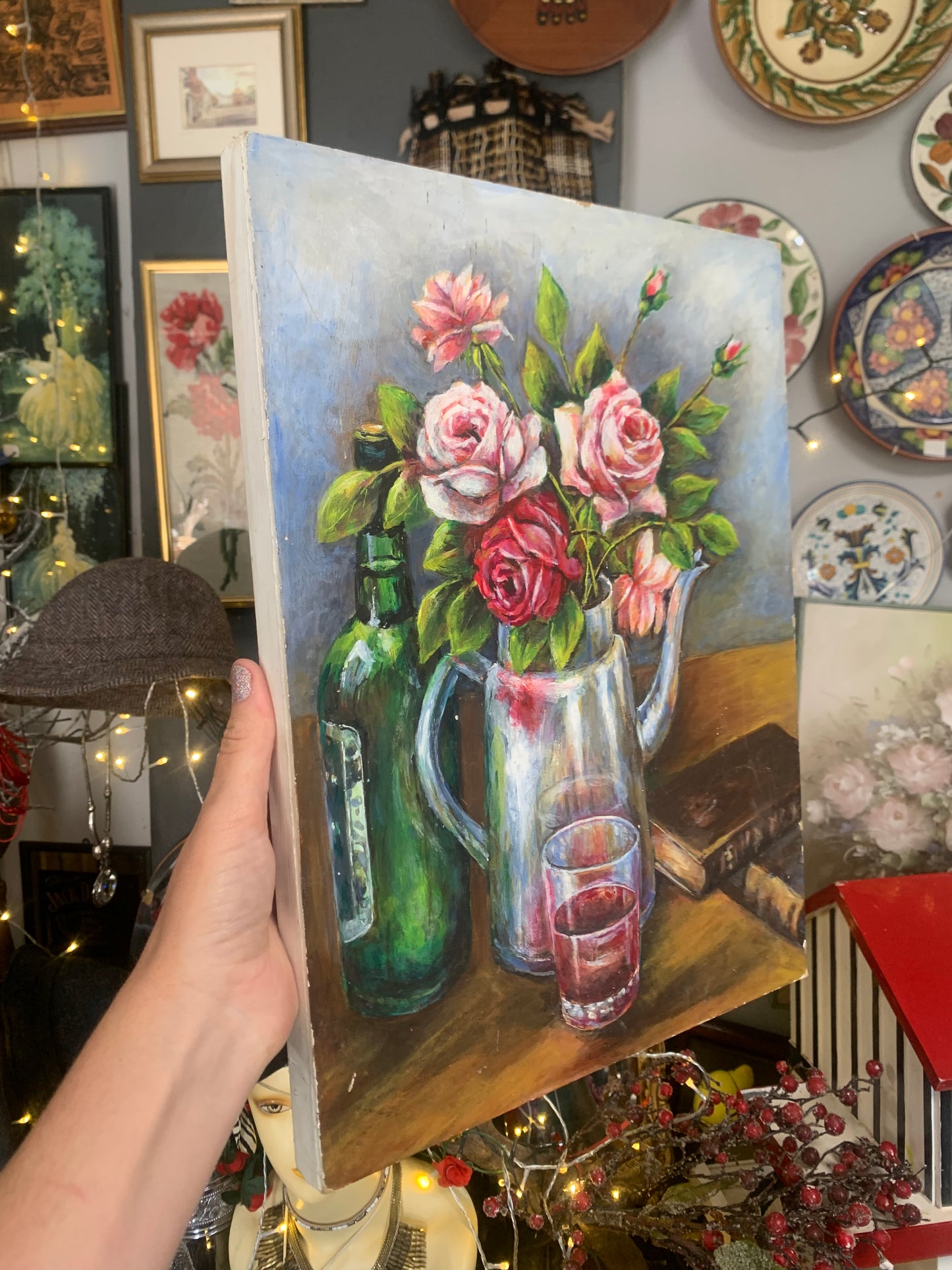 Original Vintage Floral oil painting