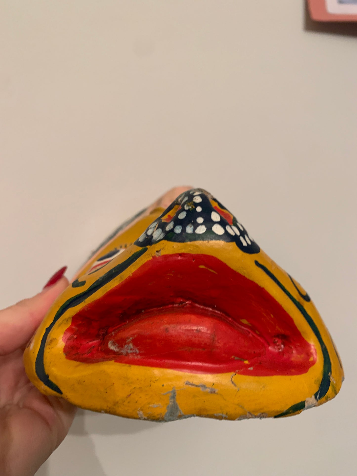 Rare painted vintage mask art