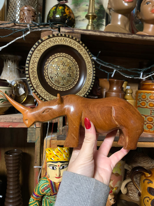 Mid century rhino wooden