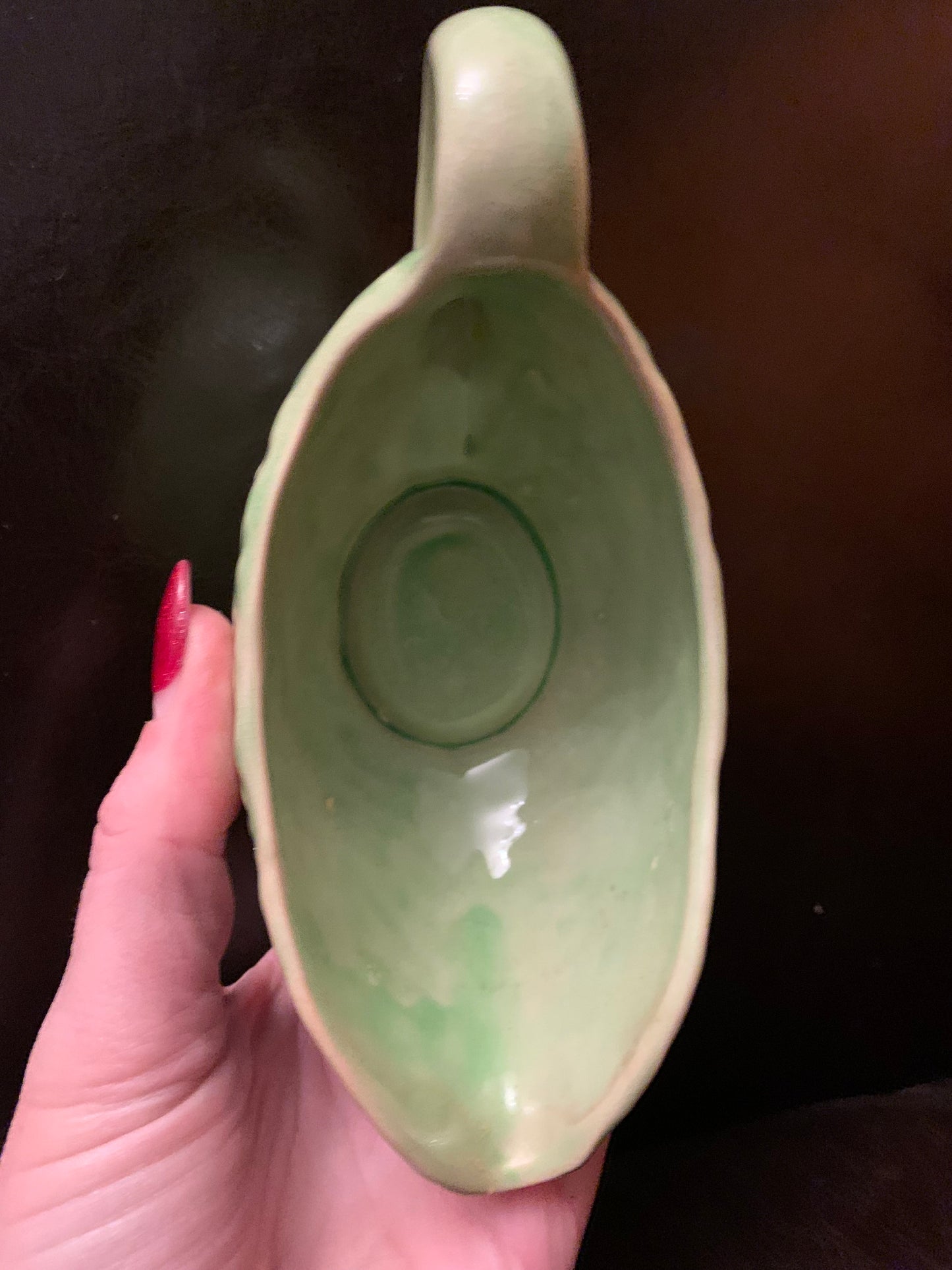 Little green vintage gravy boat