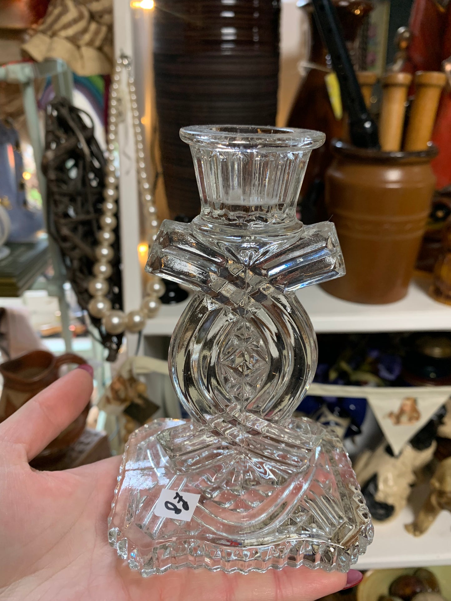 Vintage glass candle holder