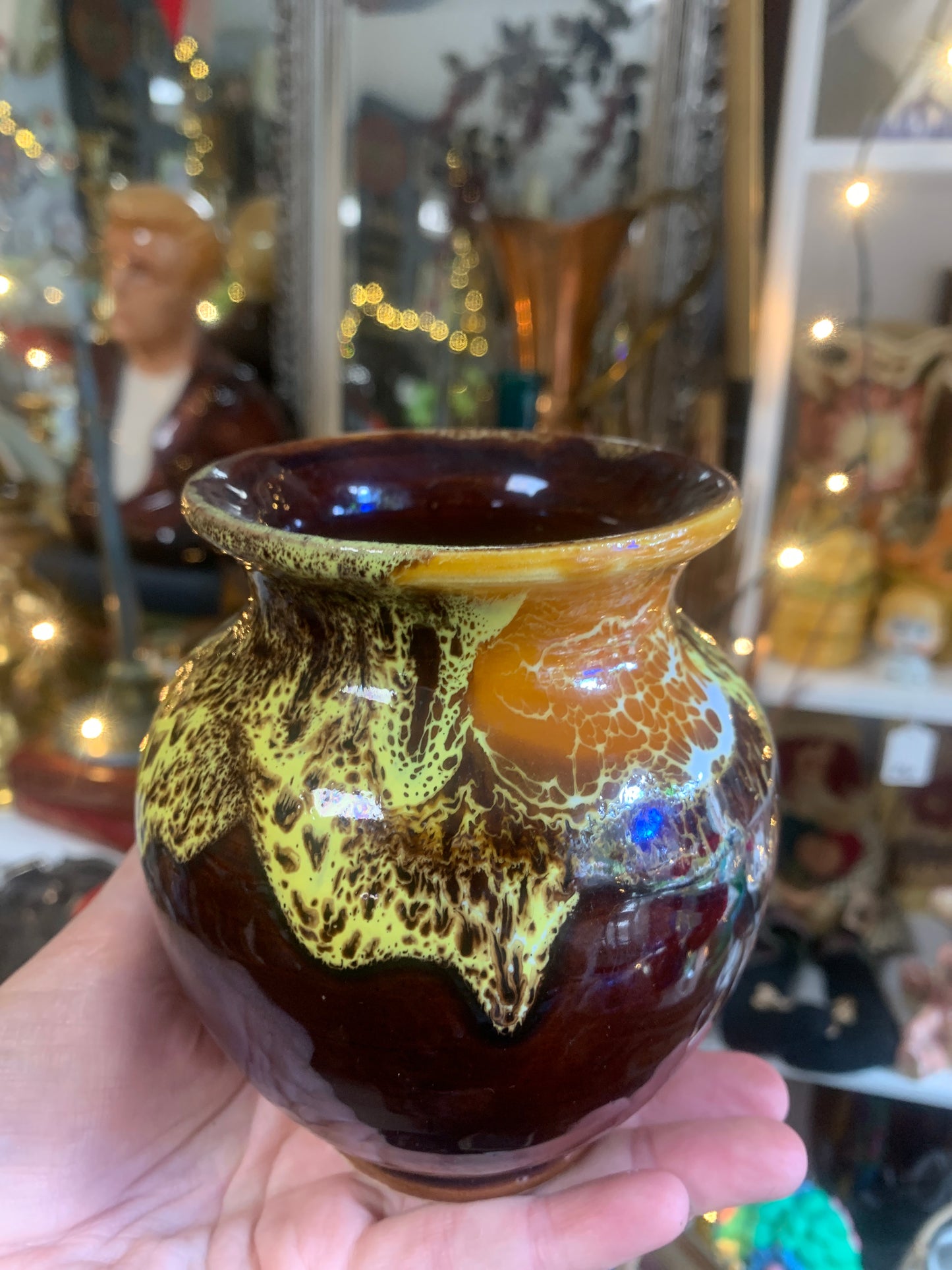 Retro brown and yellow vase