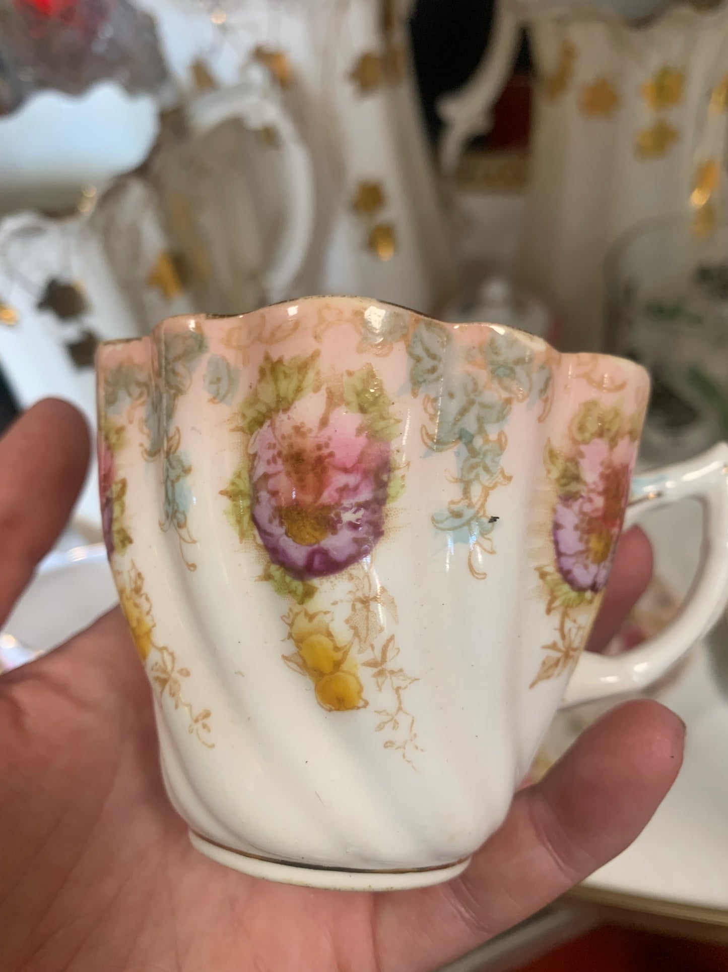 Rare antique cup, saucer and plate