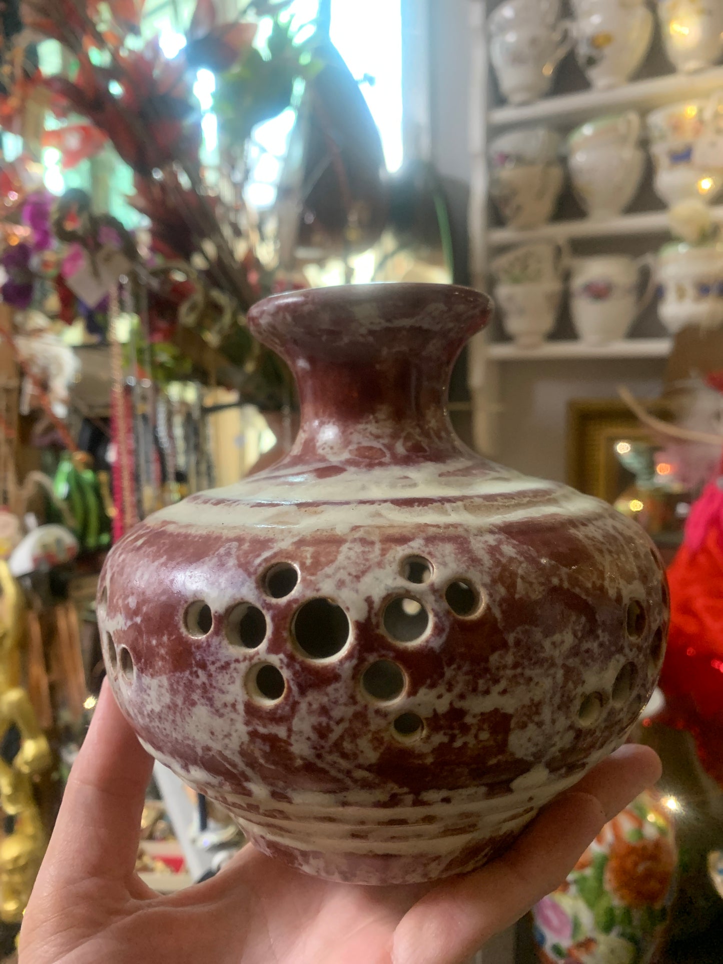 Hand crafted stoneware pottery vase