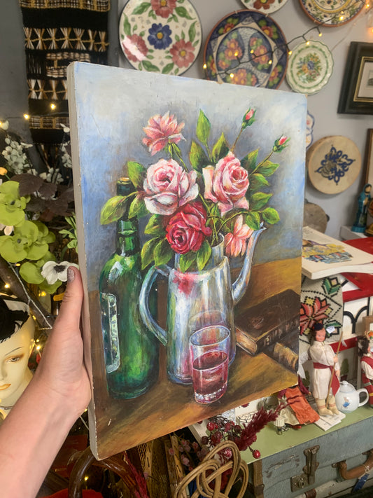 Original Vintage Floral oil painting