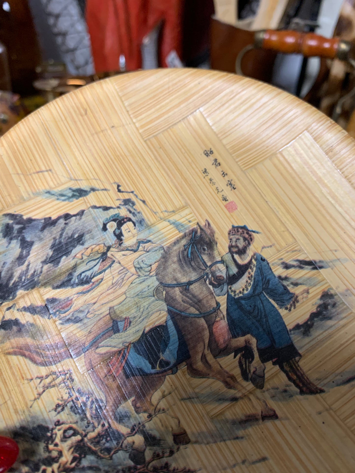 Vintage Bamboo Plate Art