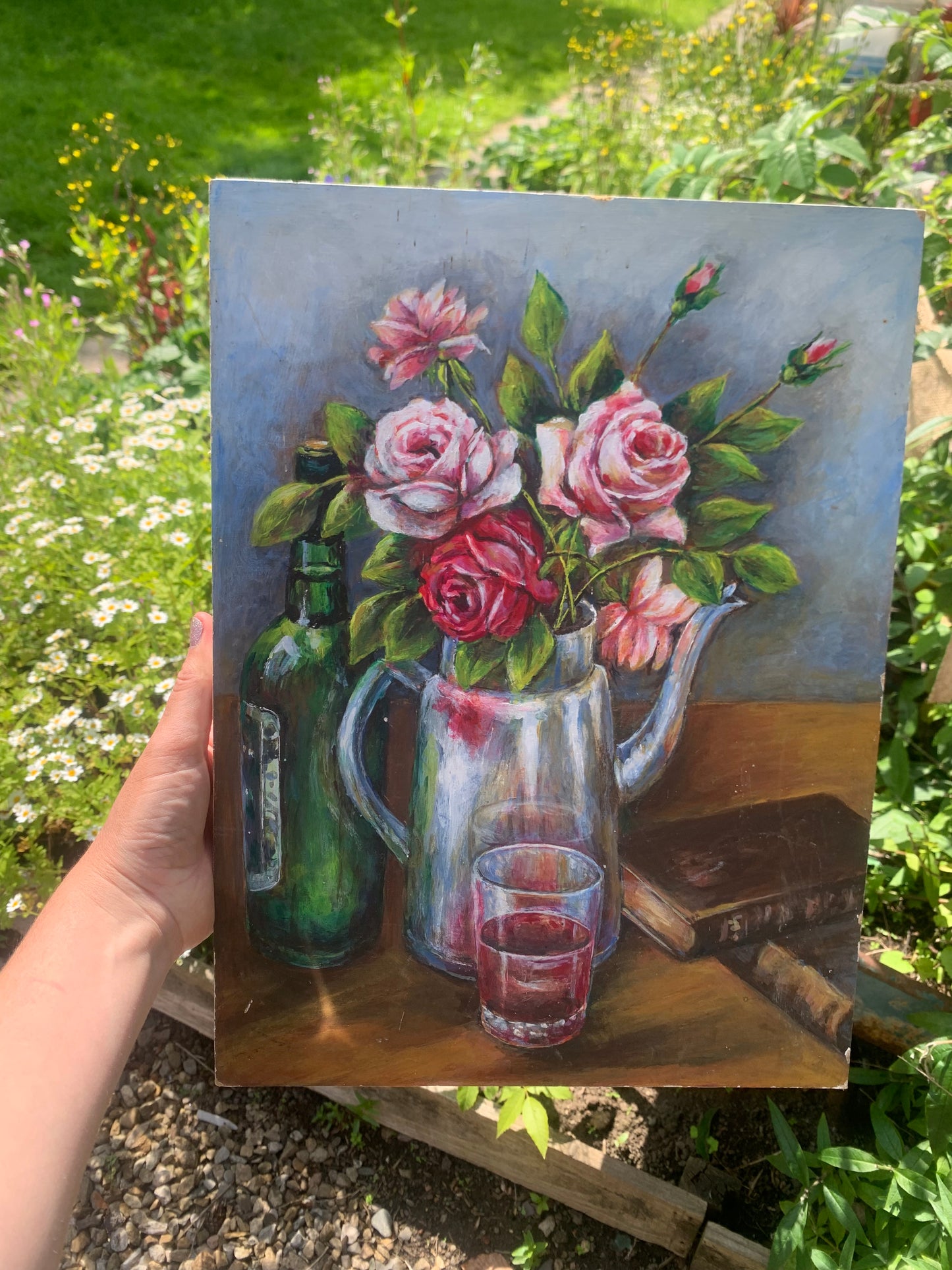 Original Vintage Floral oil painting