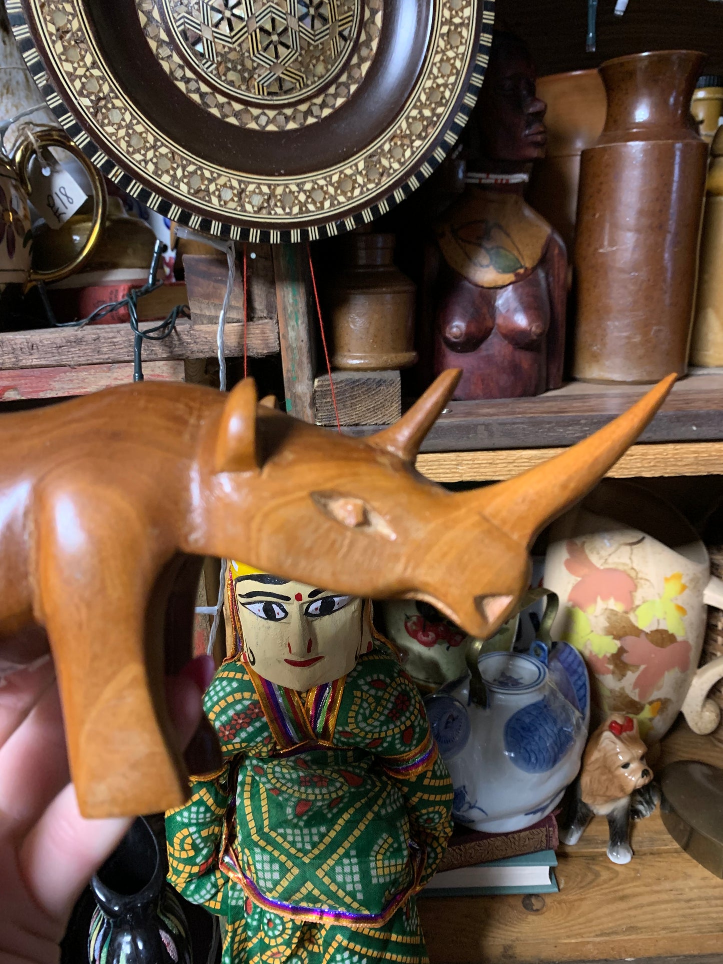 Mid century rhino wooden