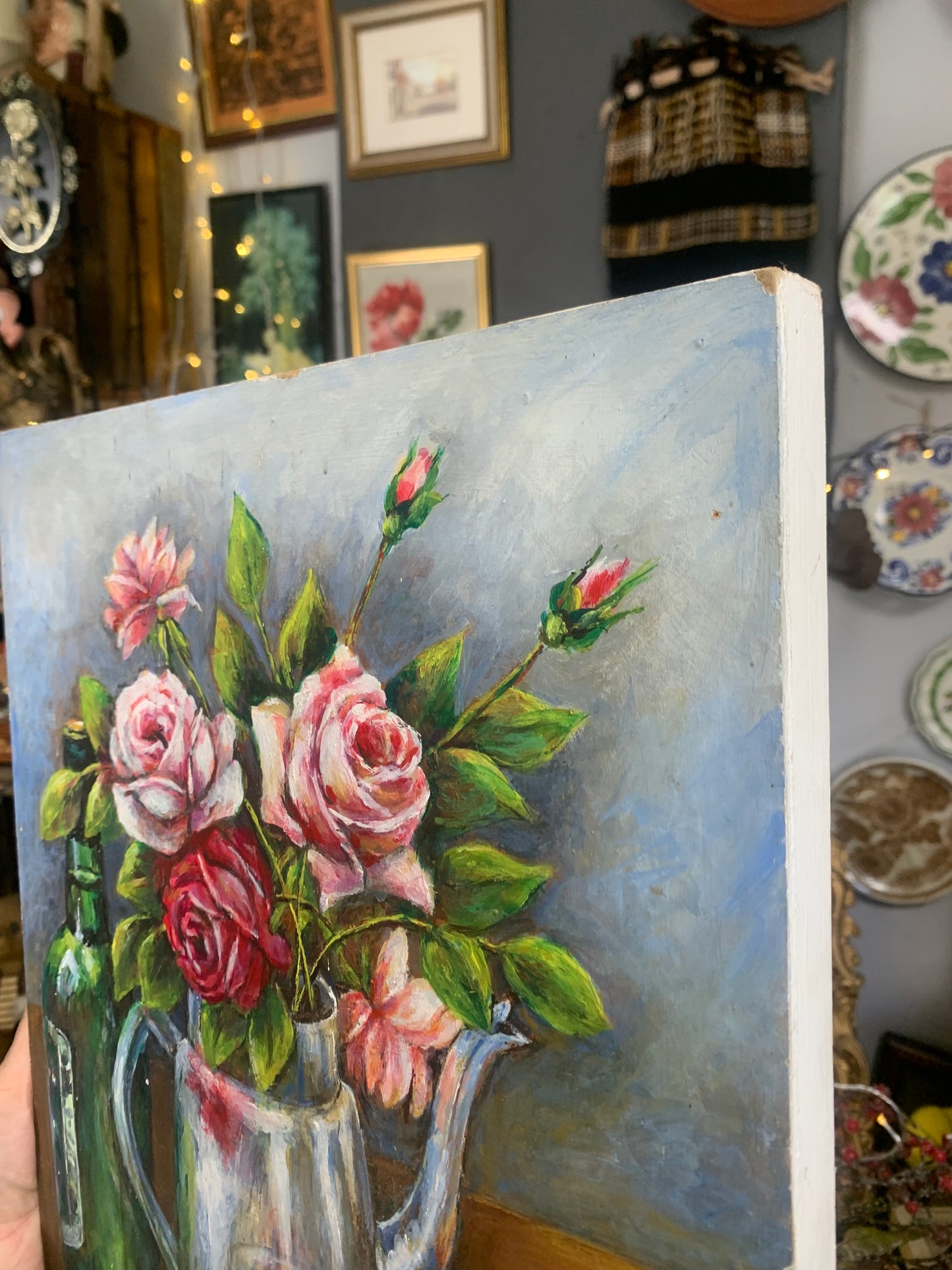 Original Vintage Floral oil painting