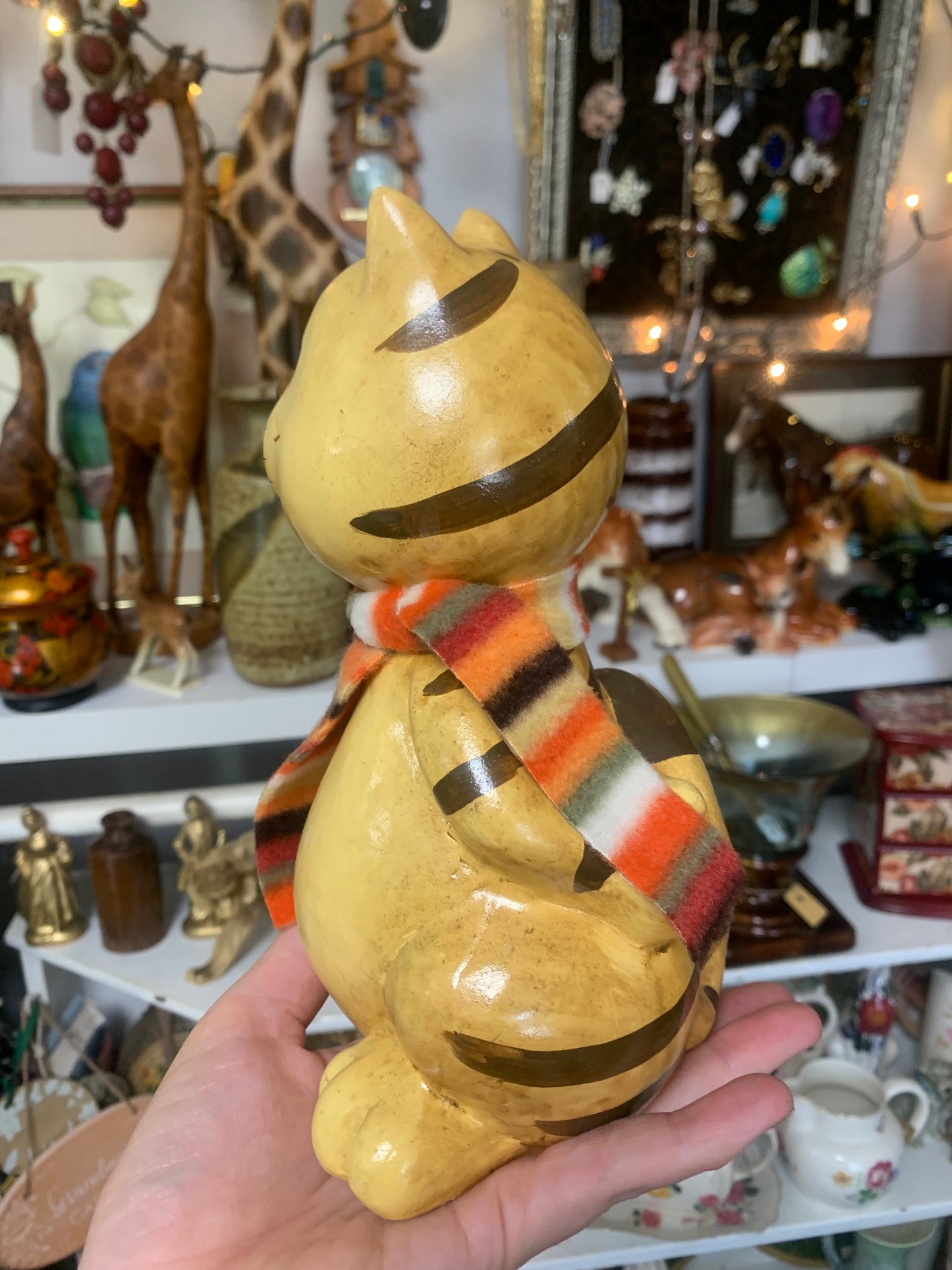 Pottery Cat with Heart