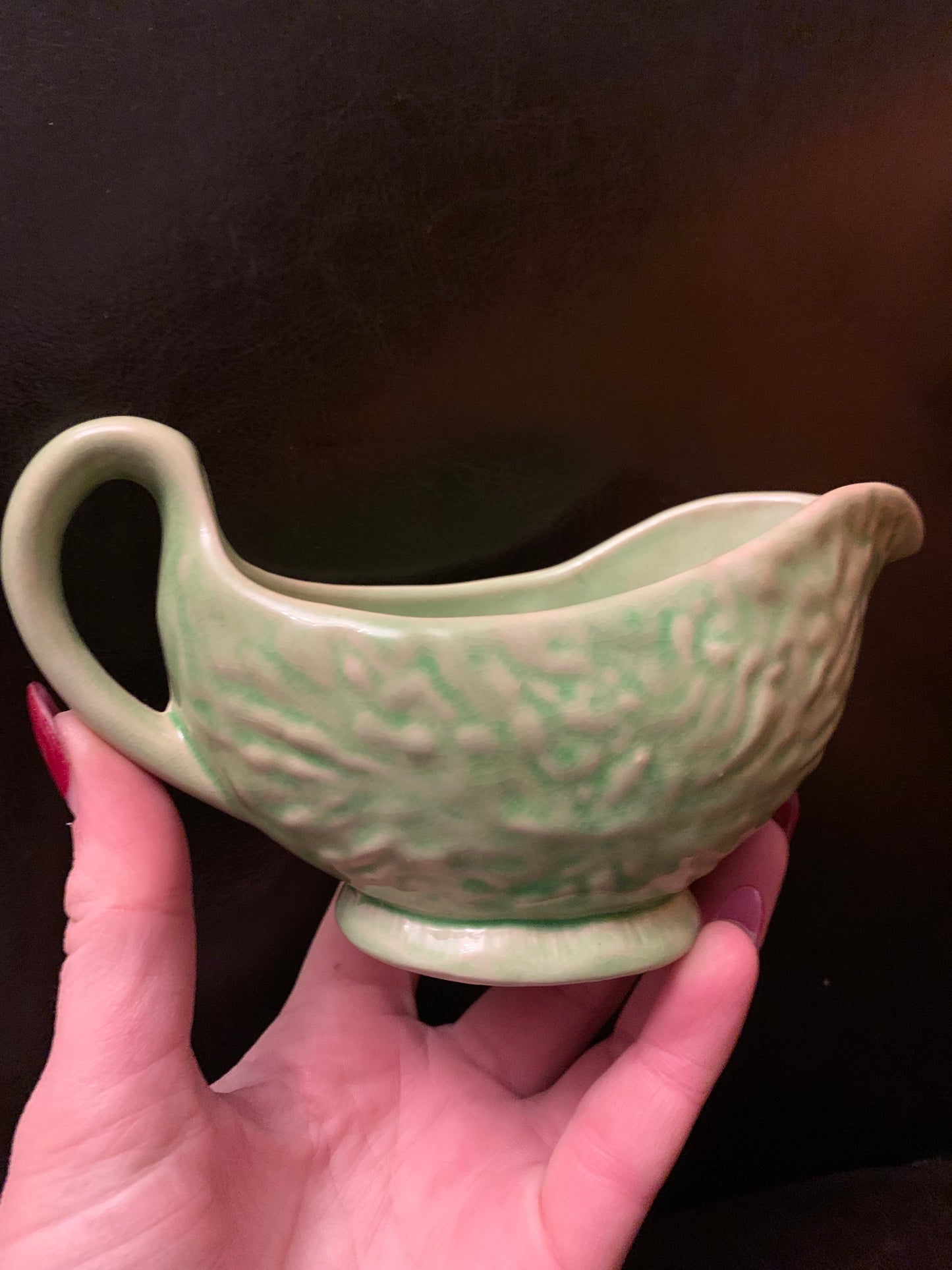 Little green vintage gravy boat