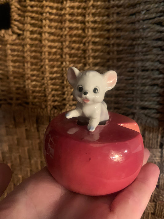 Vintage cheese mouse ornament