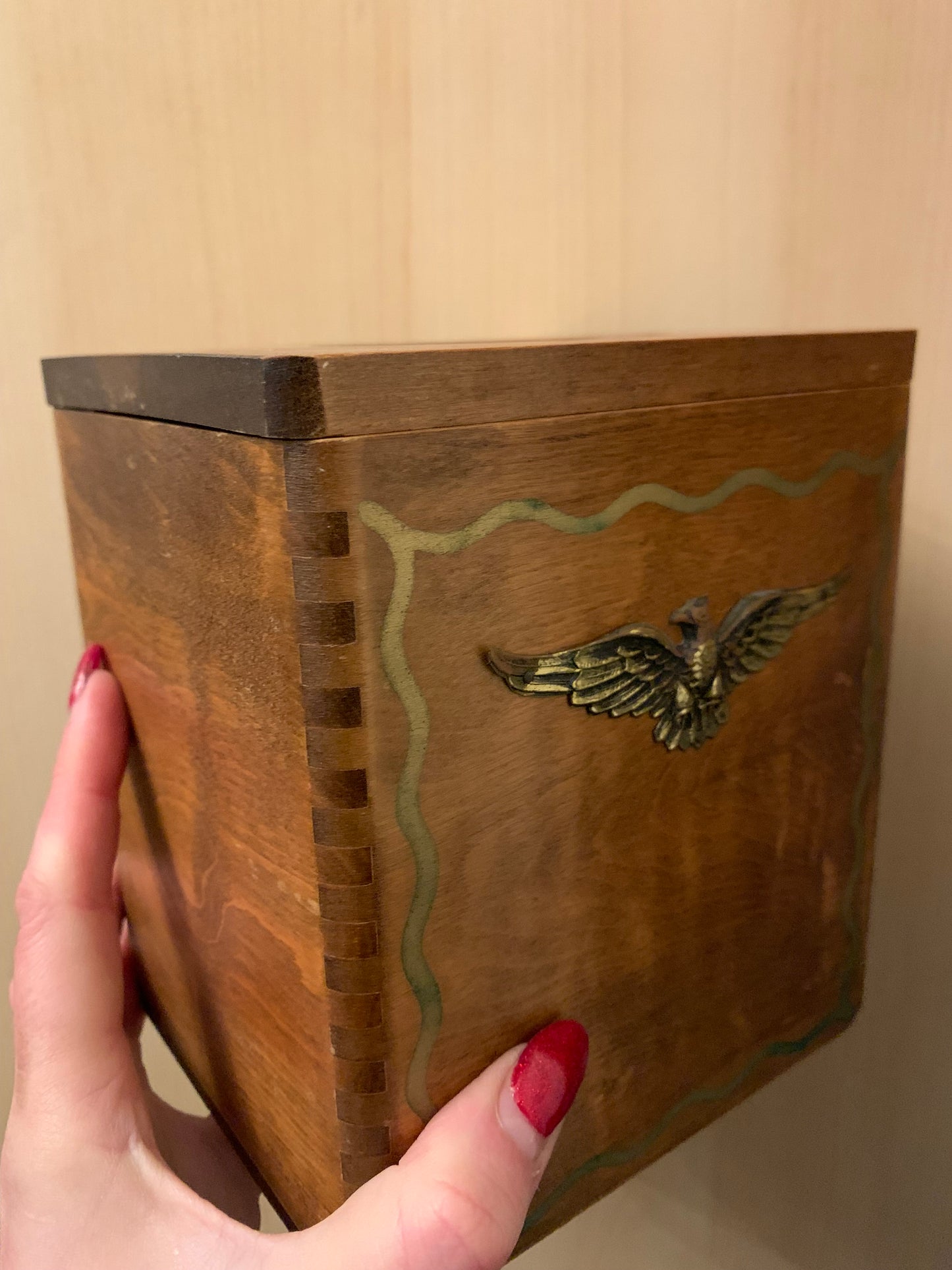 Vintage American Eagle Wooden Box