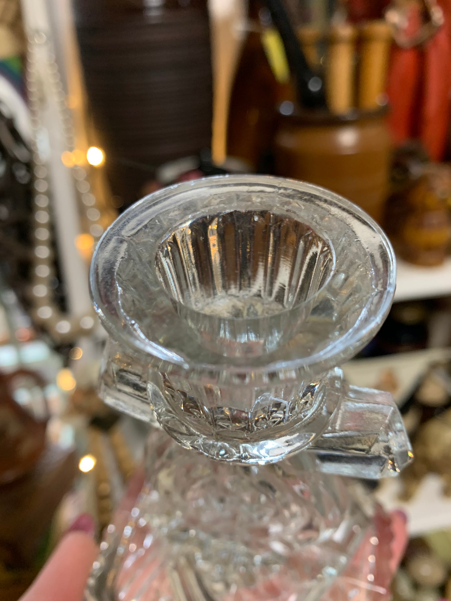 Vintage glass candle holder