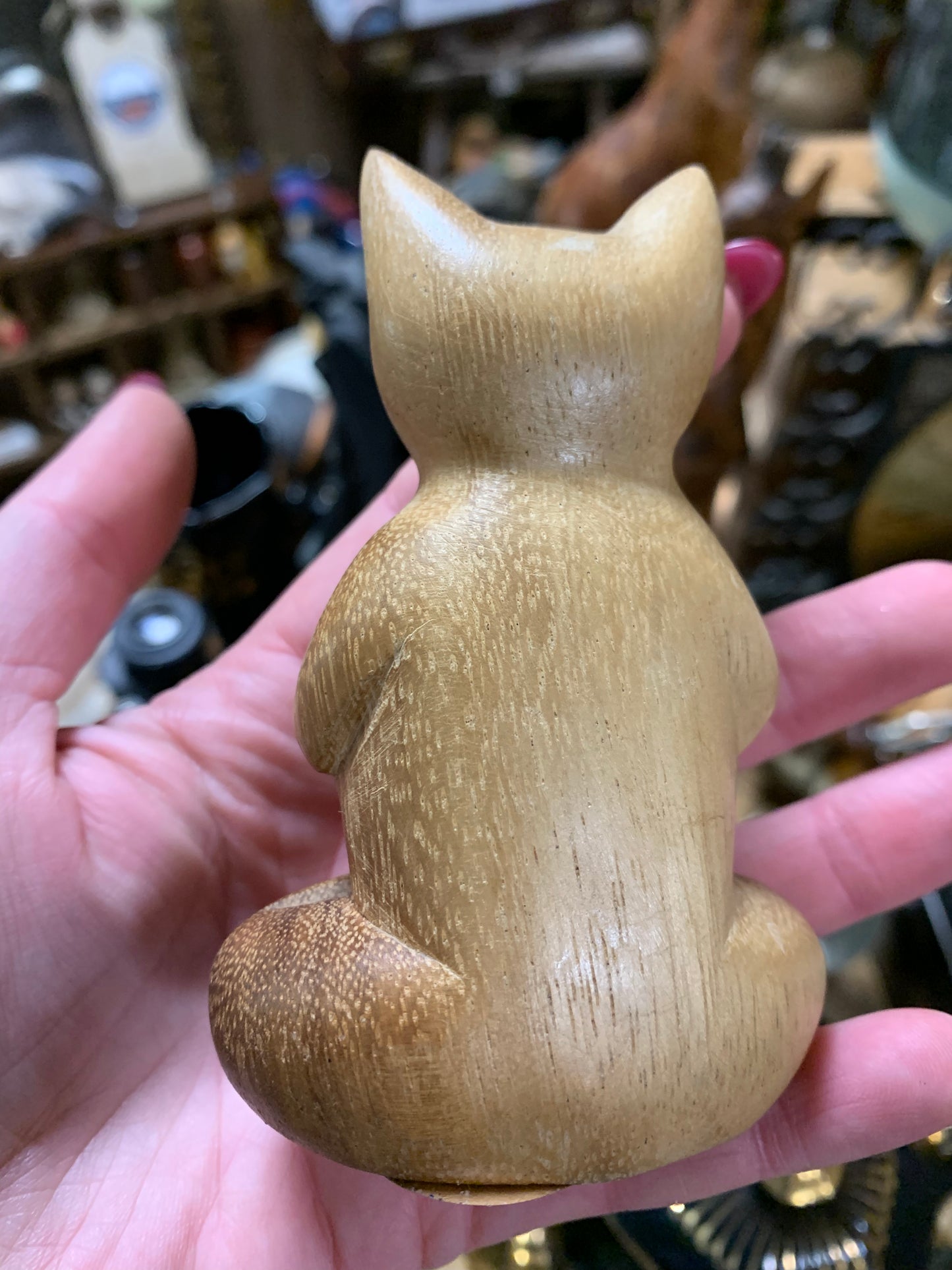 Wooden yoga cat