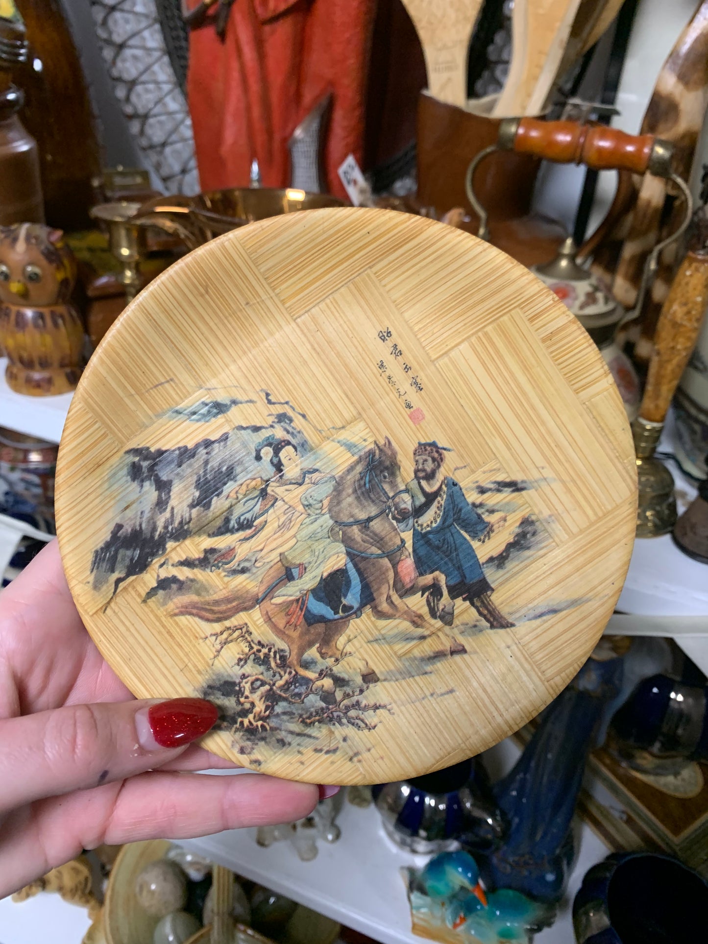 Vintage Bamboo Plate Art