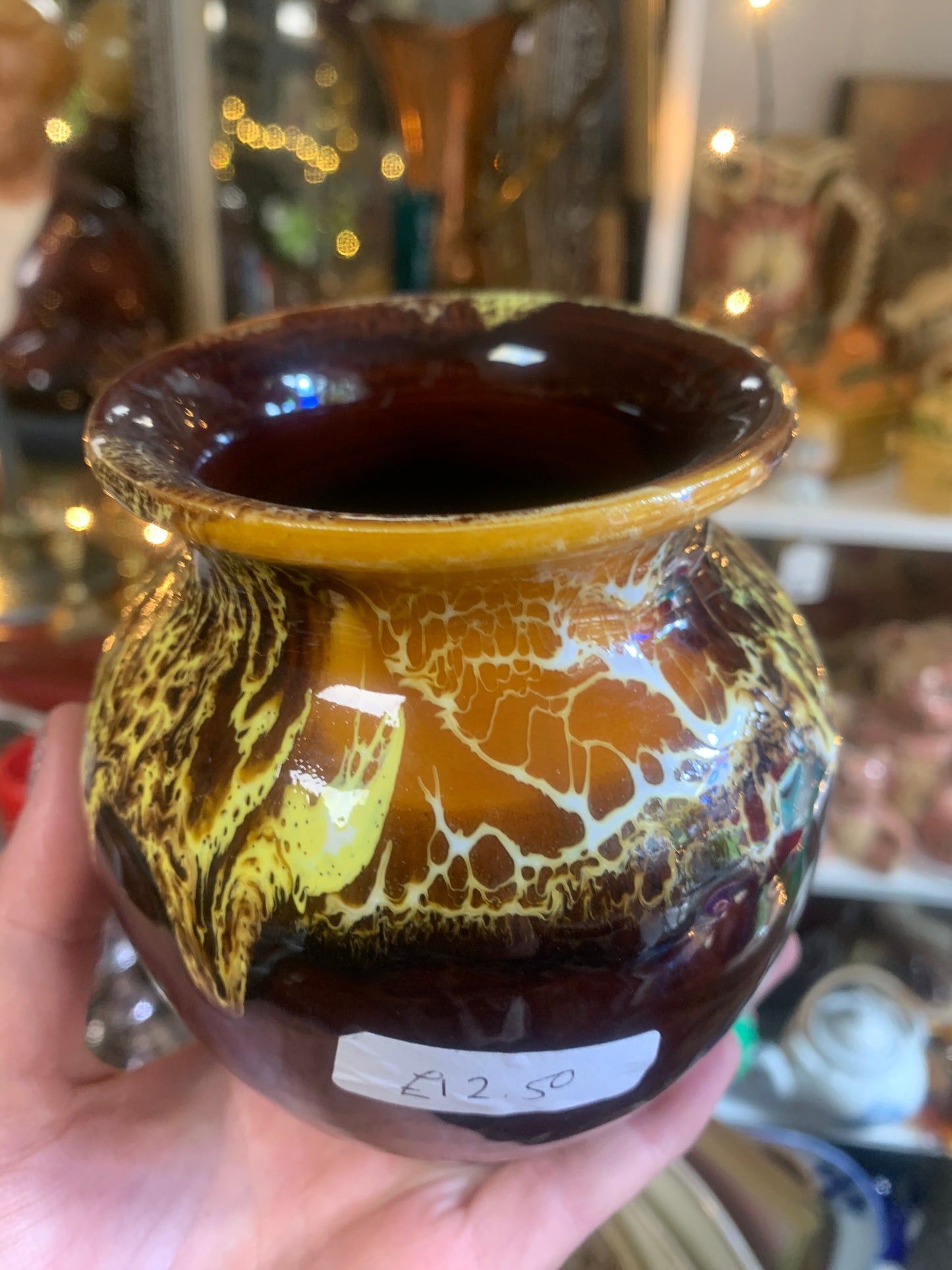 Retro brown and yellow vase