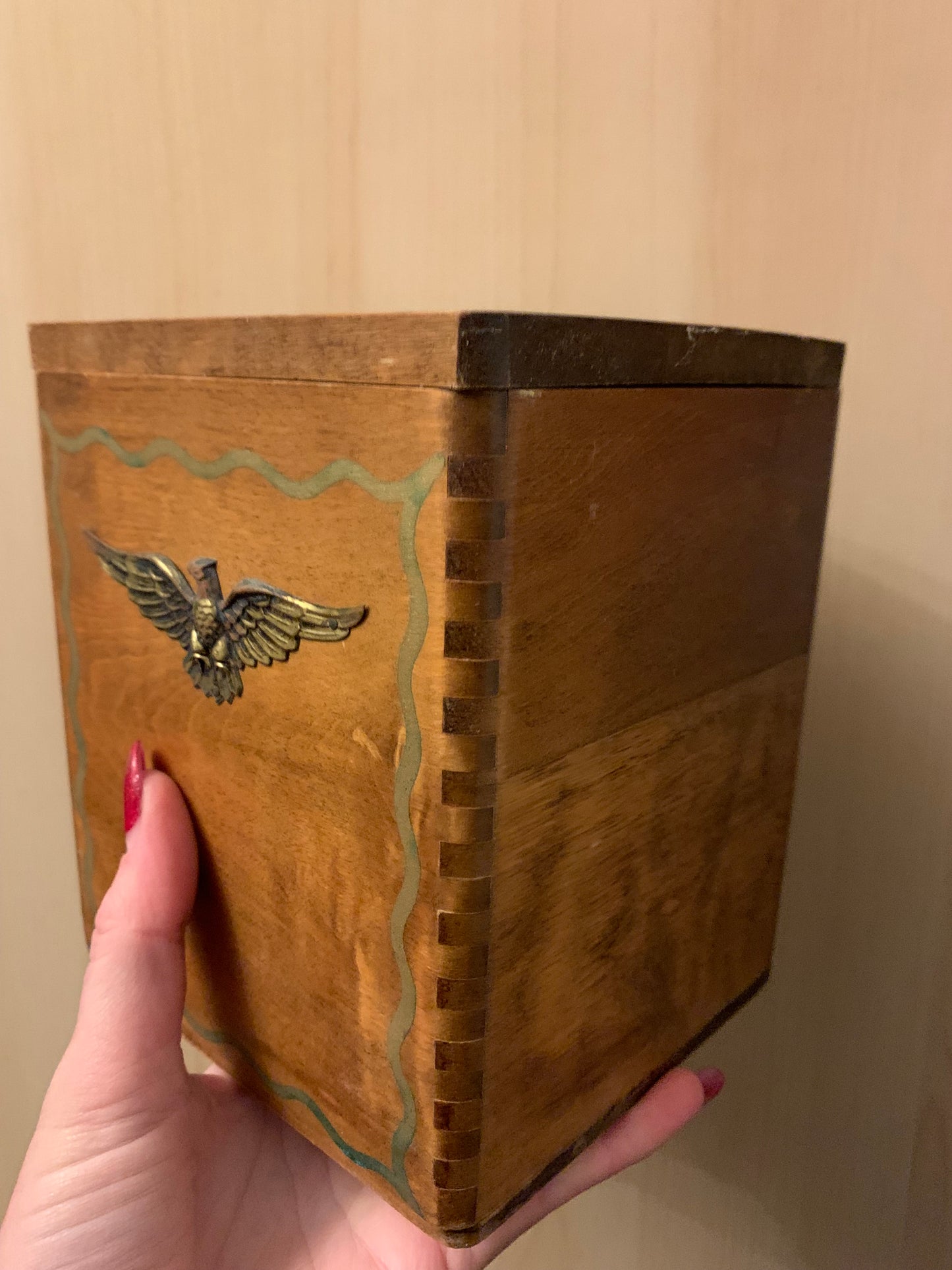 Vintage American Eagle Wooden Box