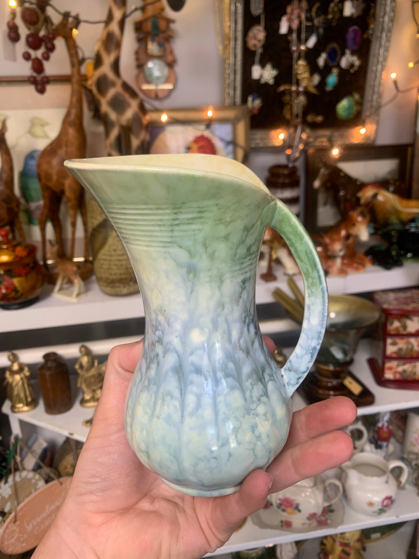 Green blue small vase