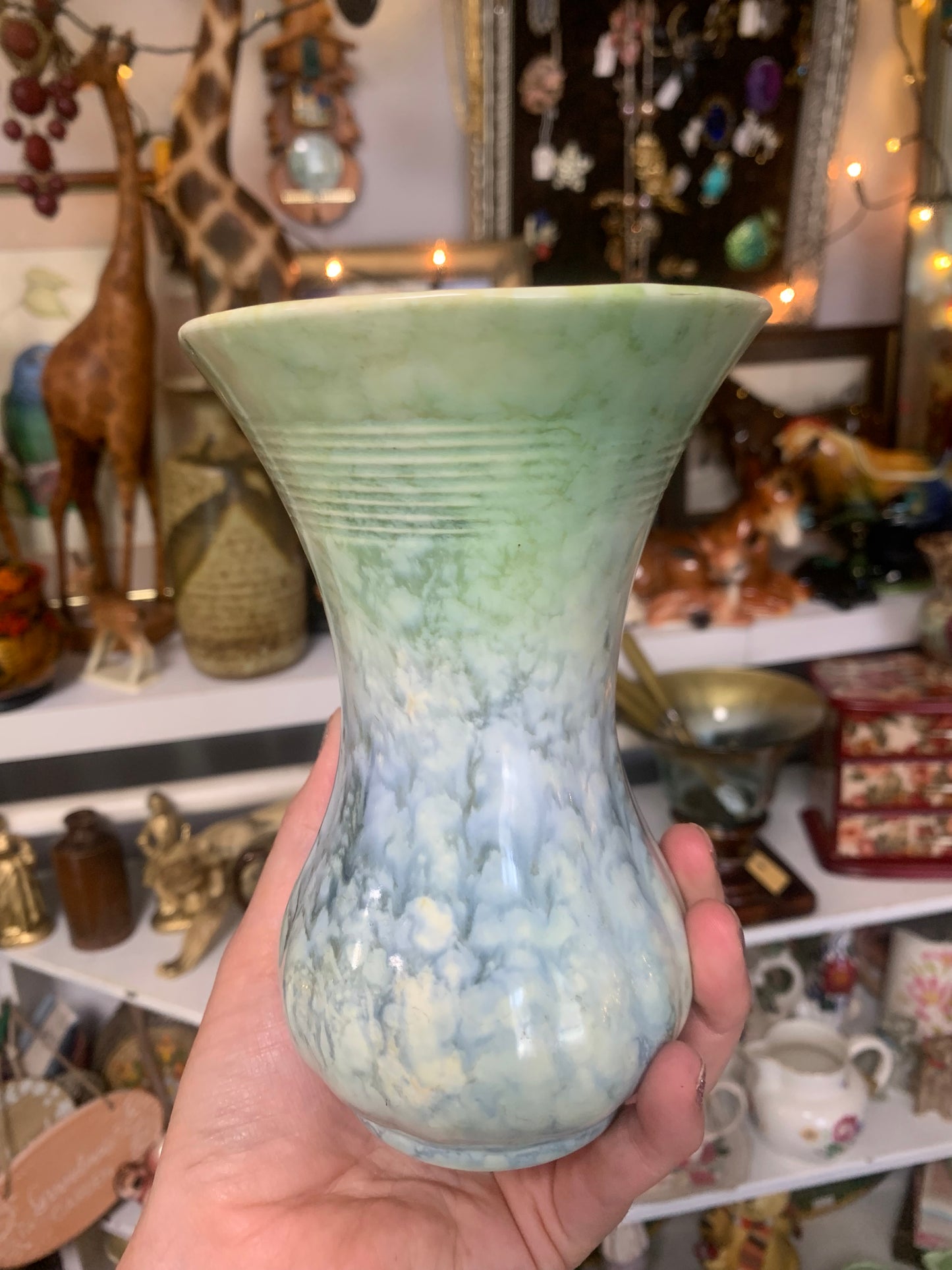 Green blue small vase