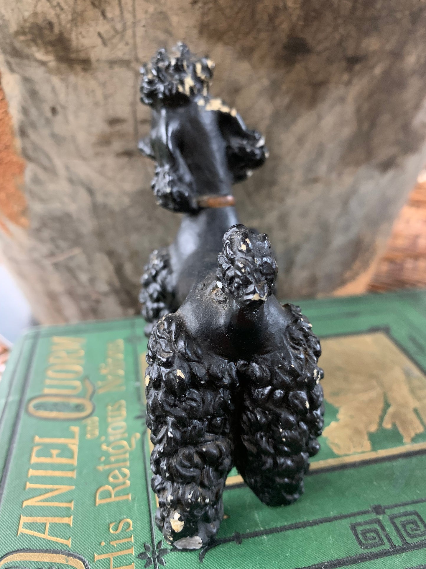 Vintage black poodle dog