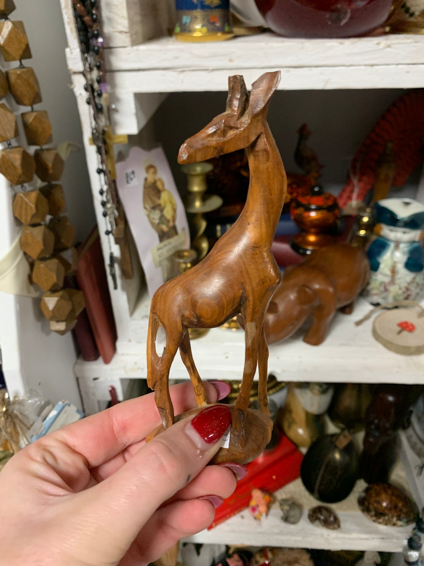 Mid Century Wooden Giraffe