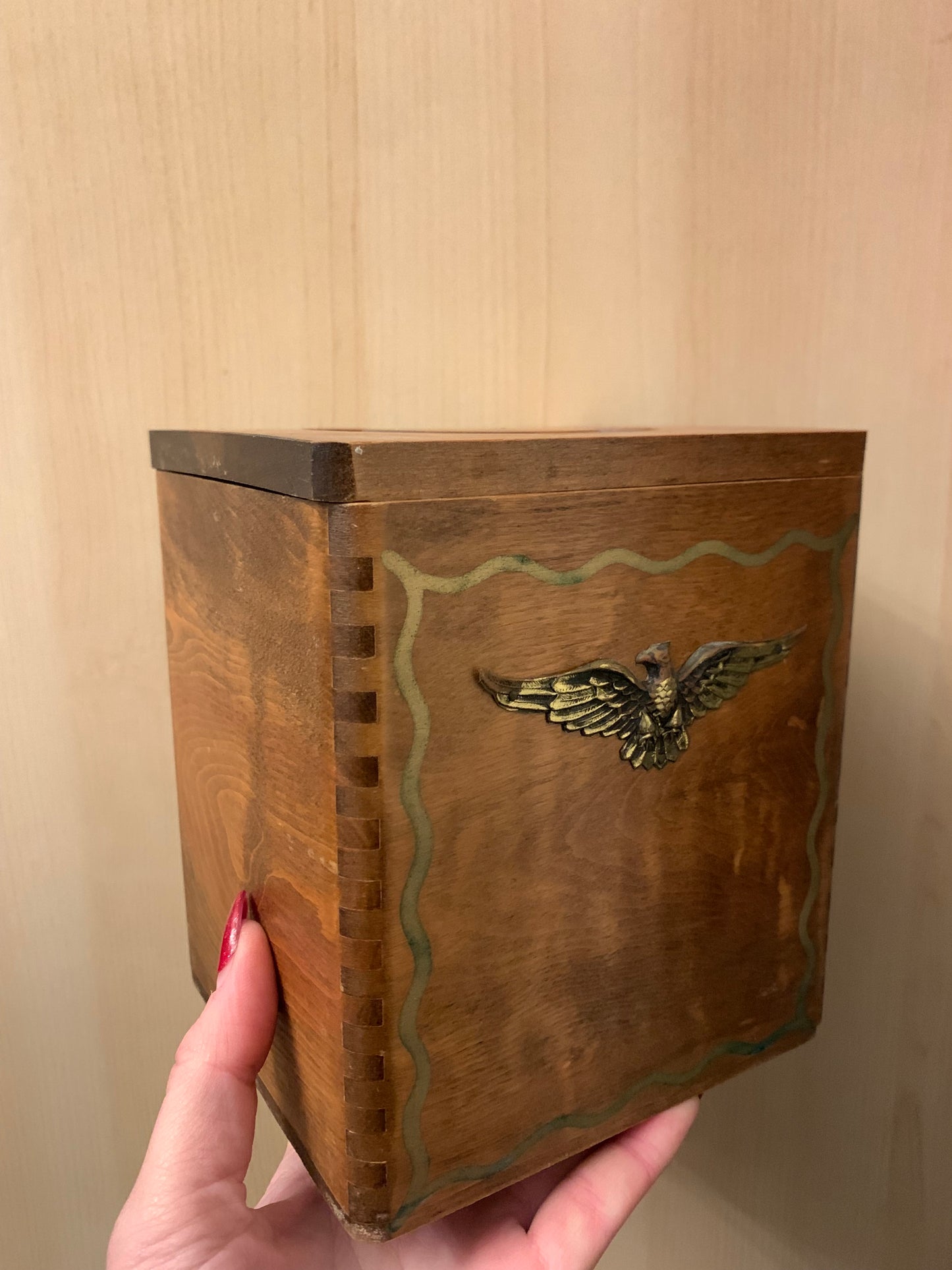 Vintage American Eagle Wooden Box