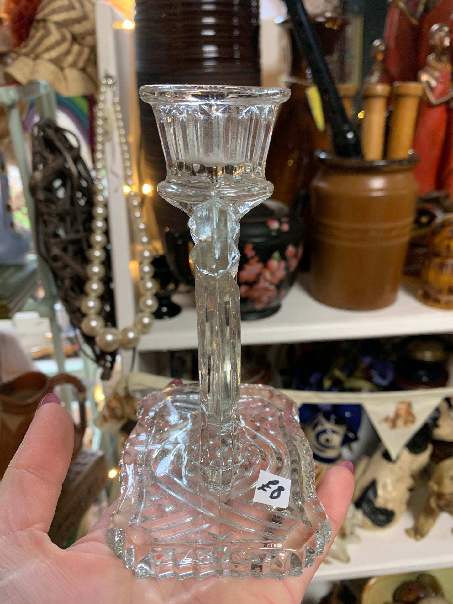 Vintage glass candle holder