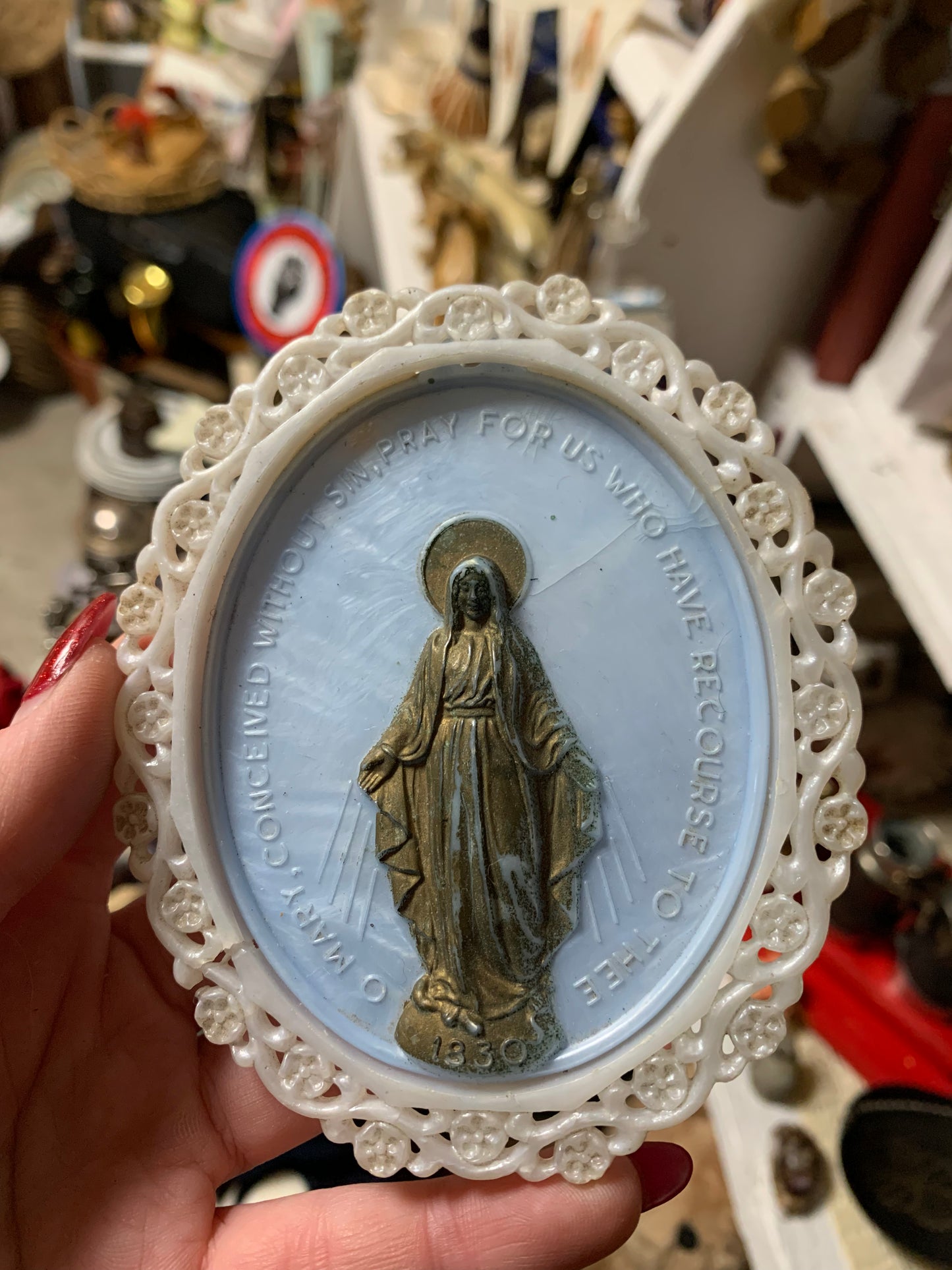 Vintage plastic religious wall hanging